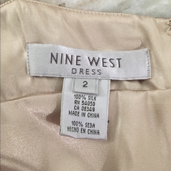 NWT Nine West silk floral beige dress size 2 - Picture 8 of 9